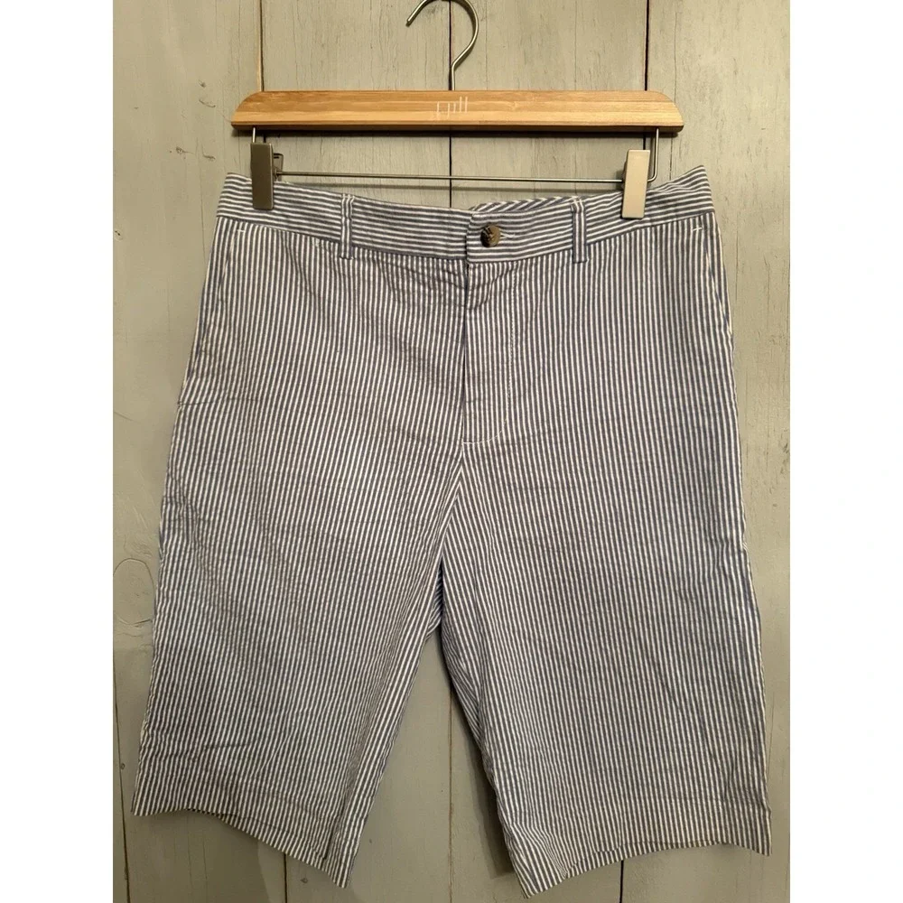 Polo Ralph Lauren Classic Light Blue Striped Seersucker Pony Shorts‎ Boys Sz-20